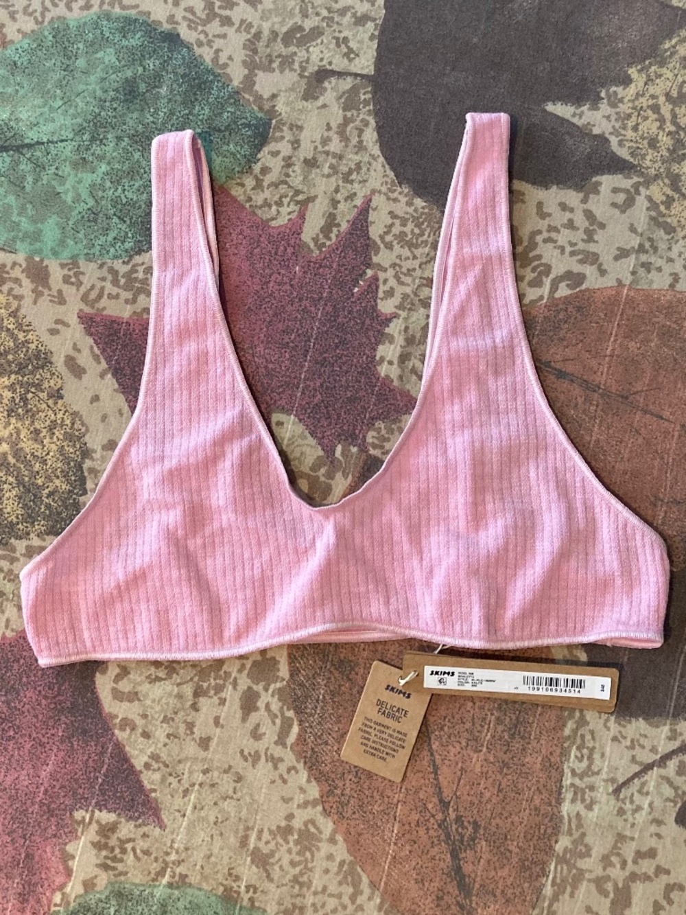Skims Wool Rib Bralette, NWT, Size S/M - Halite